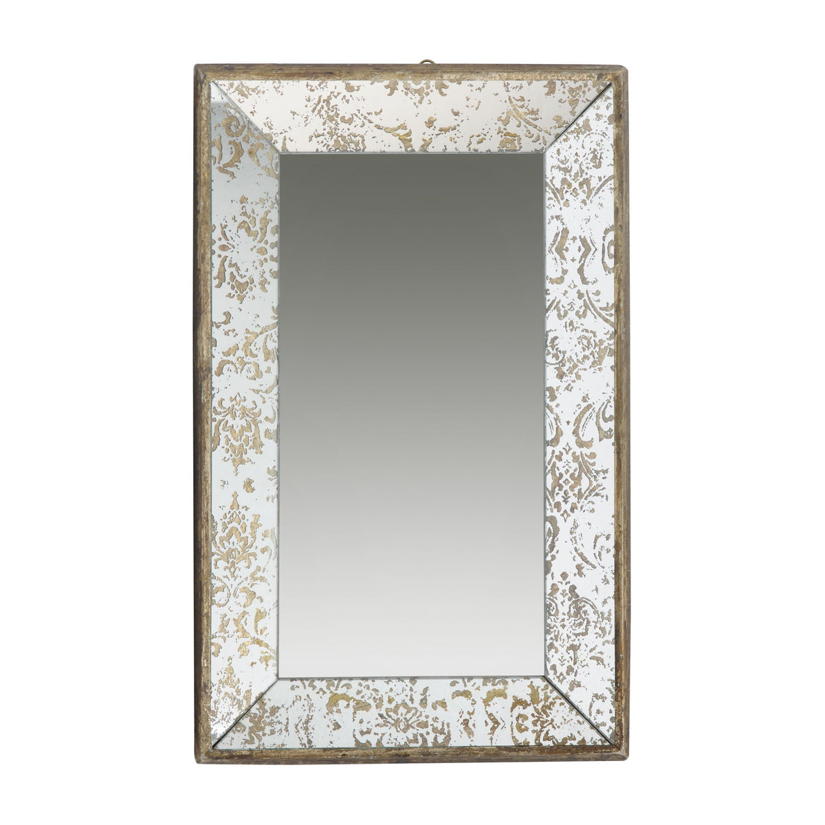 Antique Rectangle Mirror with Floral Accents