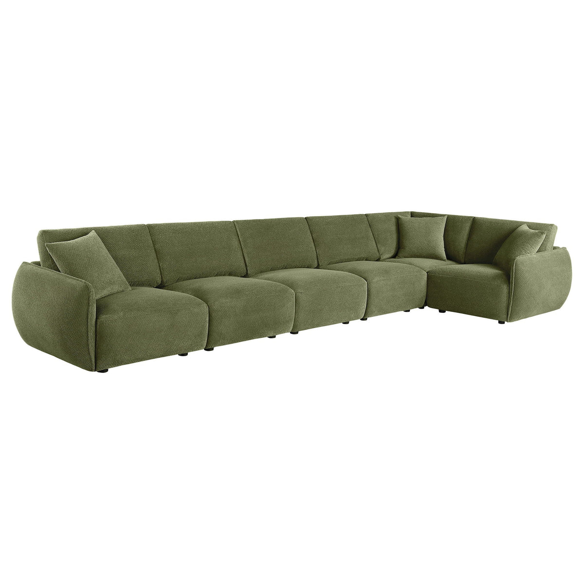 Elysia 6-piece Chenille Upholstered Modular Sectional Sofa Green