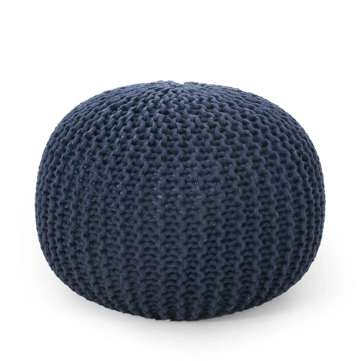 Bordeaux Knitted Cotton Round Pouf Ottoman Floor Cushion