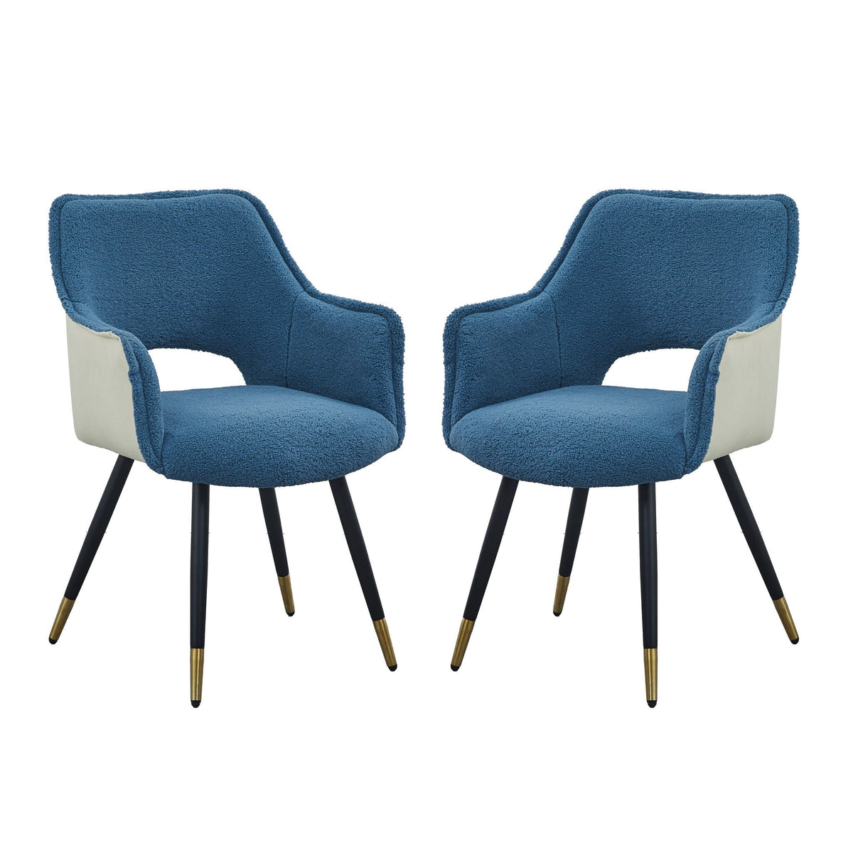 Side Chair, Living Room Bedroom Kitchen Vanity Accent Chair (Set of 2) - Blue