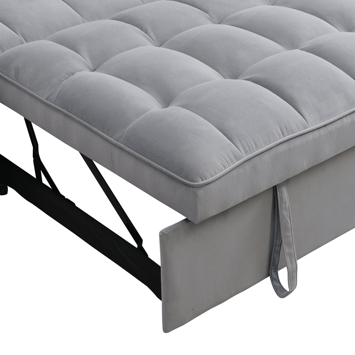 Modern Velvet Loveseat Futon Sofa Couch with Pullout Bed