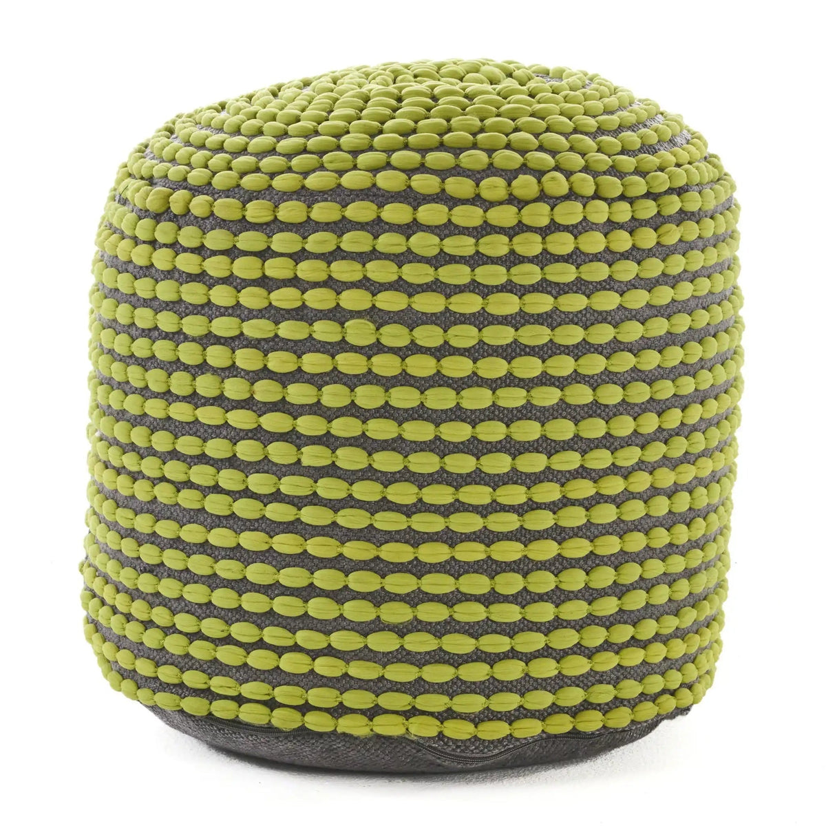 River Handcrafted Cylindrical Pouf in Water Resistant Fabric