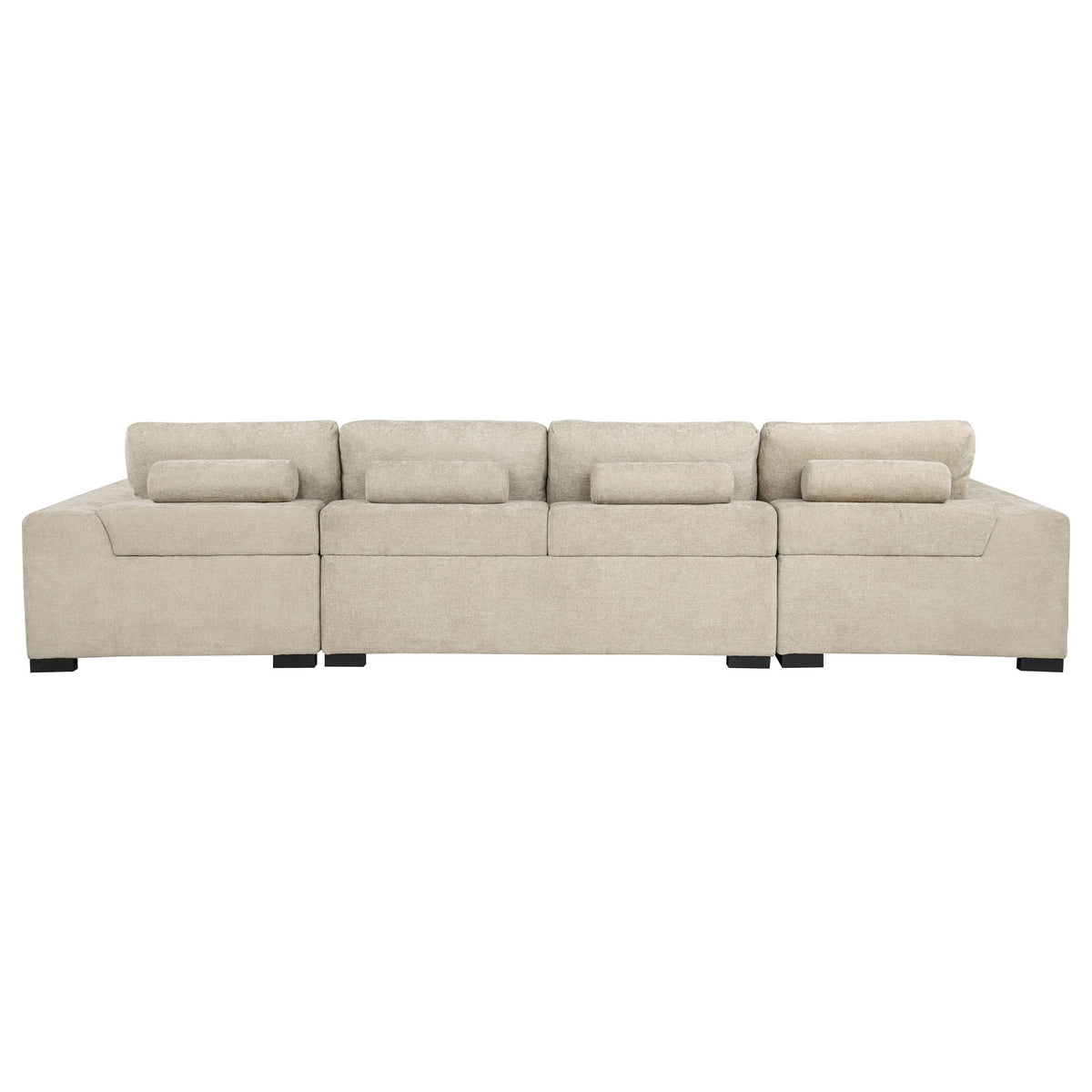 Cannella U-Shaped Double Chaise Upholstered Sectional Sofa Beige