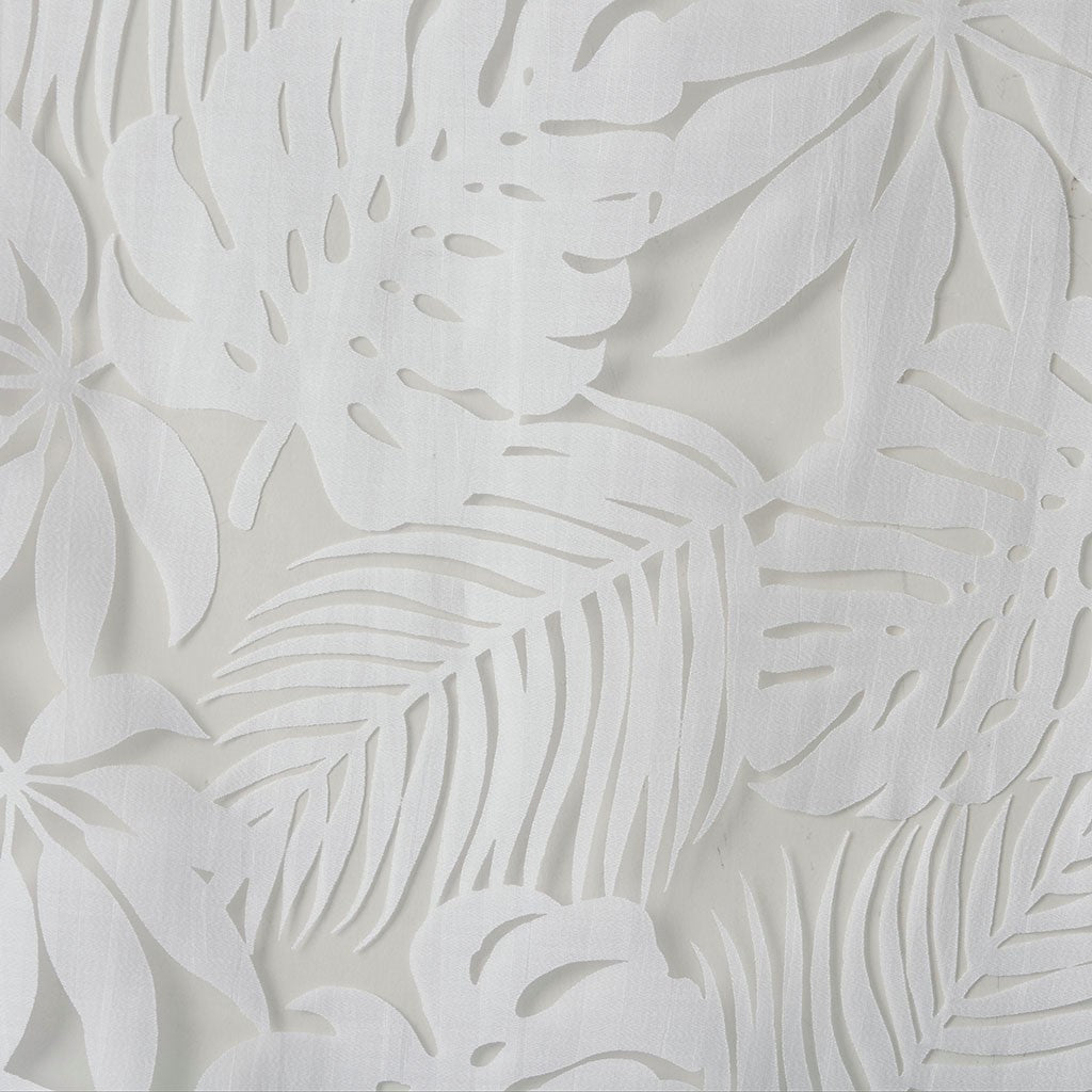 Palm Leaf Burnout Sheer Window Curtain White 50x84