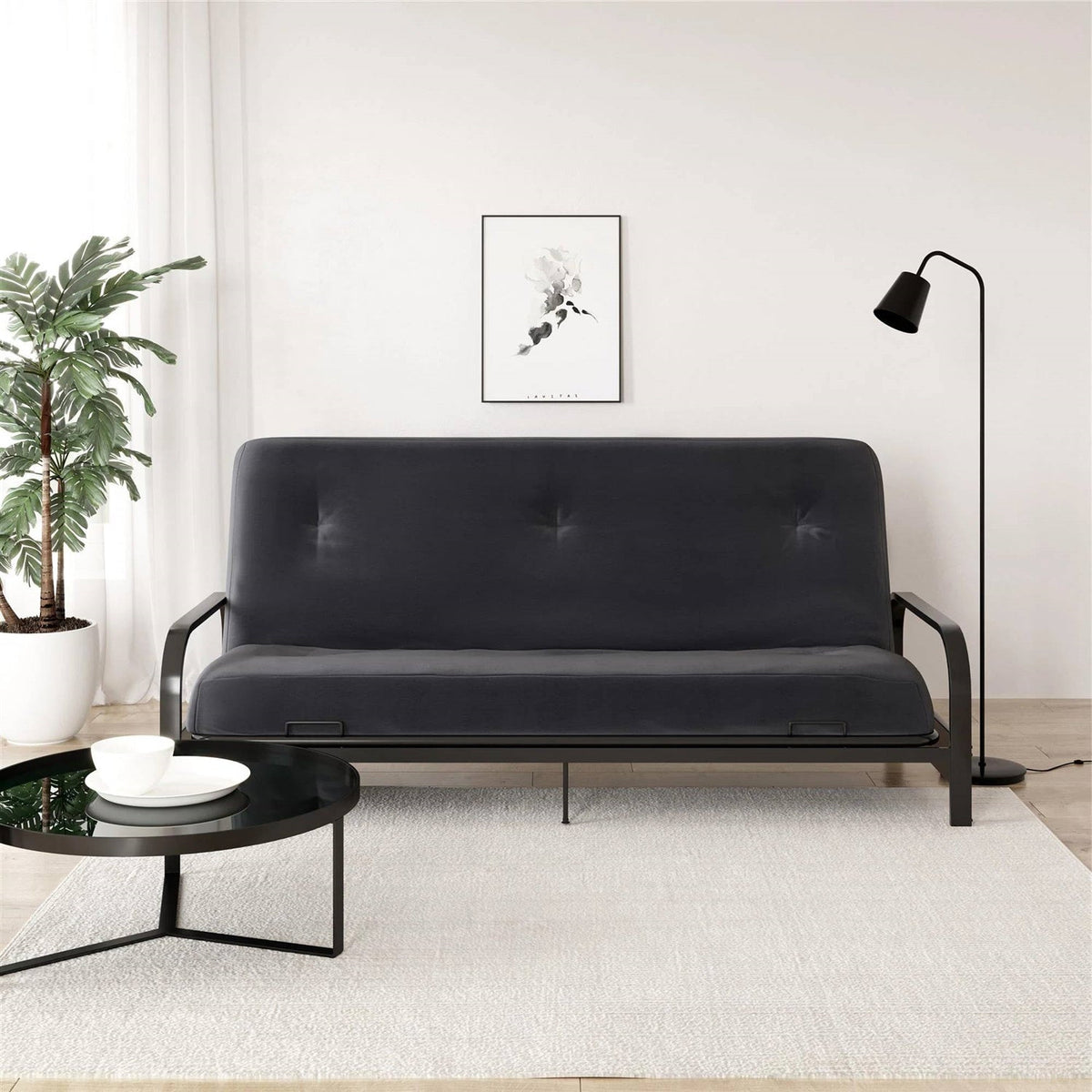 Full size 6-inch Thick Futon Mattress in Black