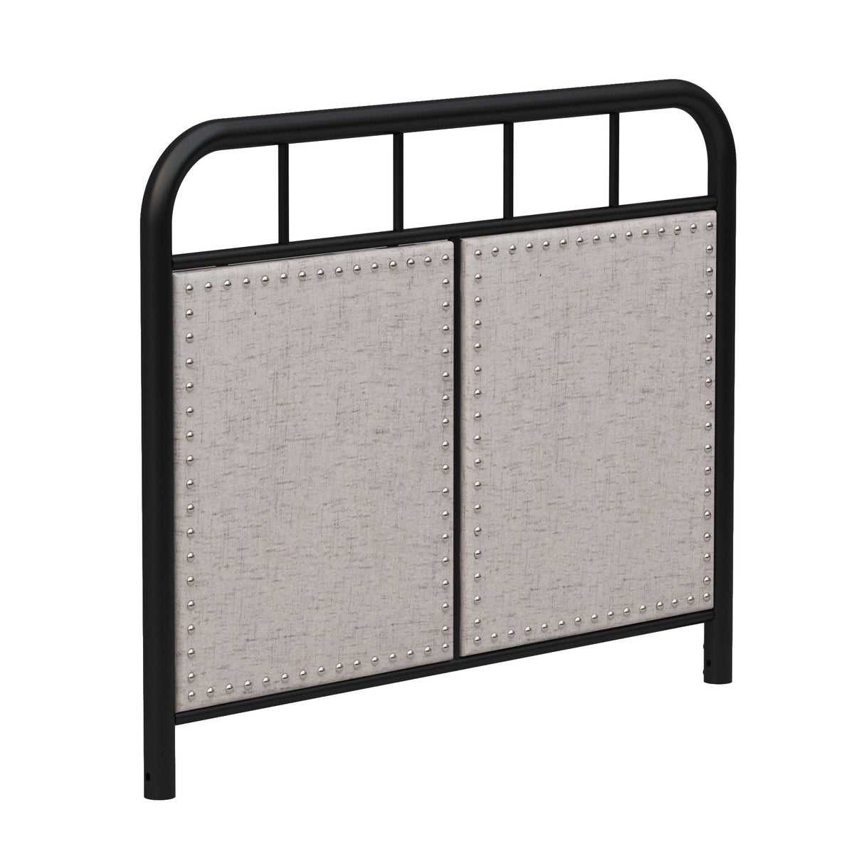 Twin Size Linen Upholstered Platform Metal Bed Frame with Fabric Headboard and Footboard