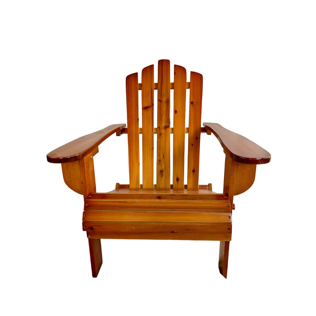 Foldable Solid Wood Adirondack Chair in Oak Finish