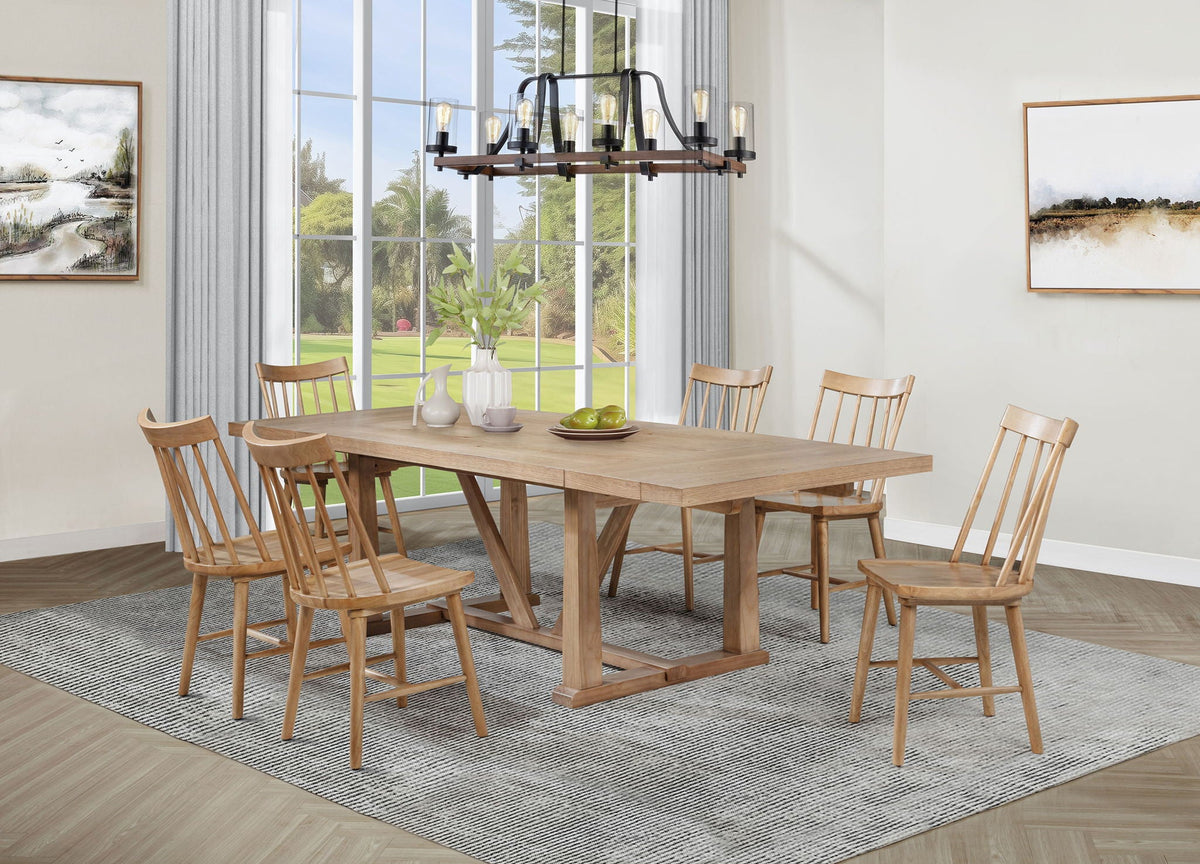 Middleton 7-piece Extension Leaf Dining Set Natural Brown
