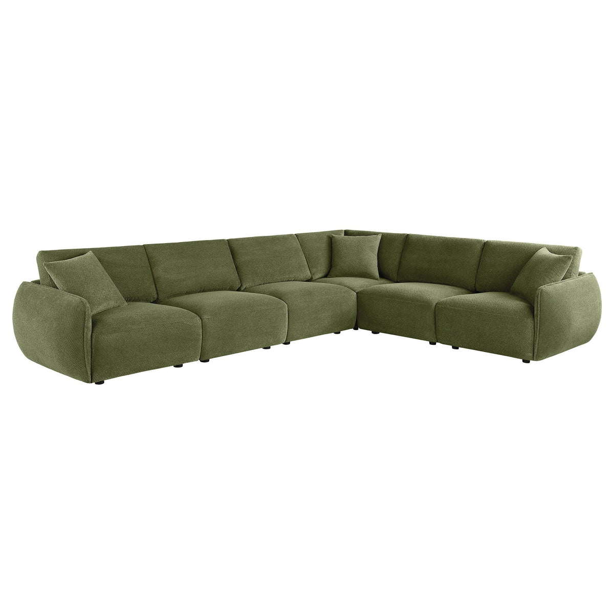Elysia 6-piece Chenille Upholstered Modular Sectional Sofa Green