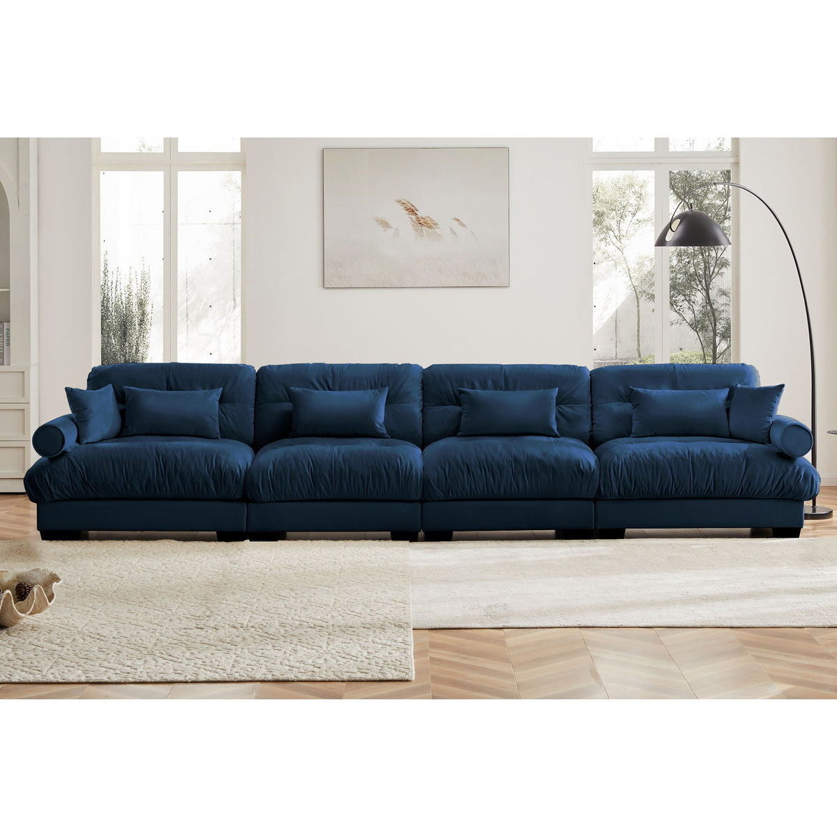 Super Comfort Oversized Modular Sectional Sofa, Deep Seat Convertible L Shaped Couch