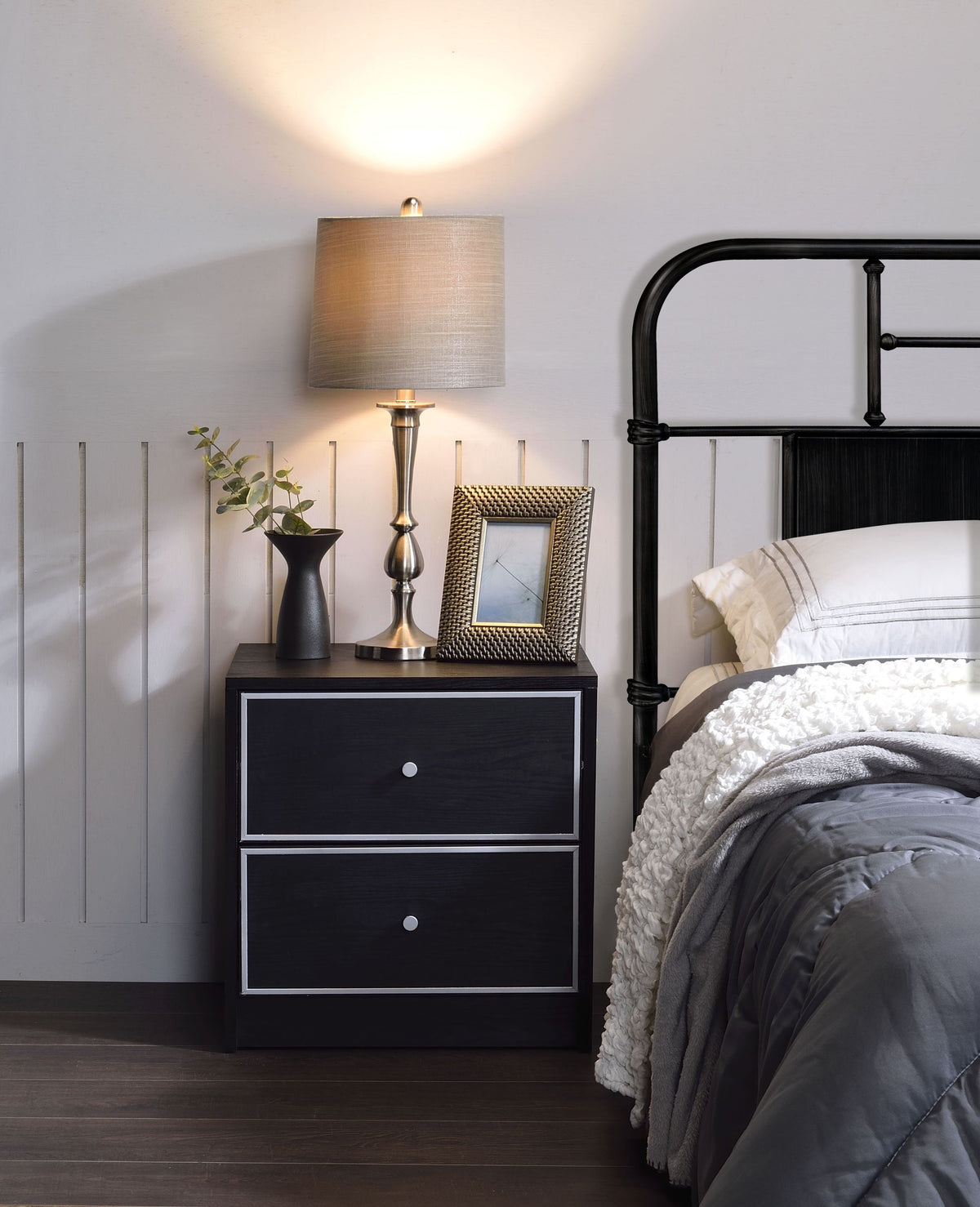 Modern Black Nightstand Table