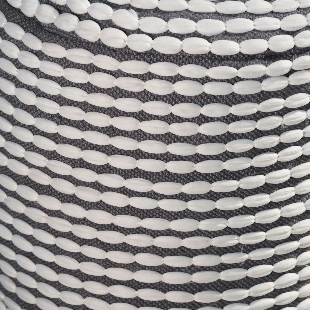 River Handcrafted Cylindrical Pouf in Water Resistant Fabric