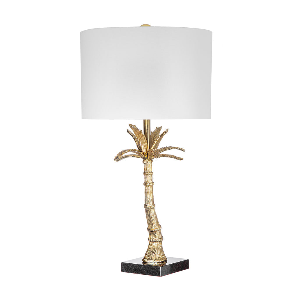 D16x31' Leaf Lamp with Marble Base Gold