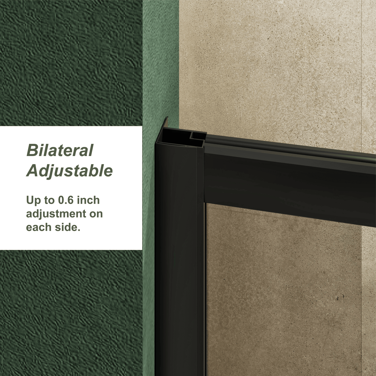 60.in W x 72.in H Single Sliding Shower Door, 1/5 inch Thick Clear Tempered Glass Shower Door with Stainless Steel Handle, Black
