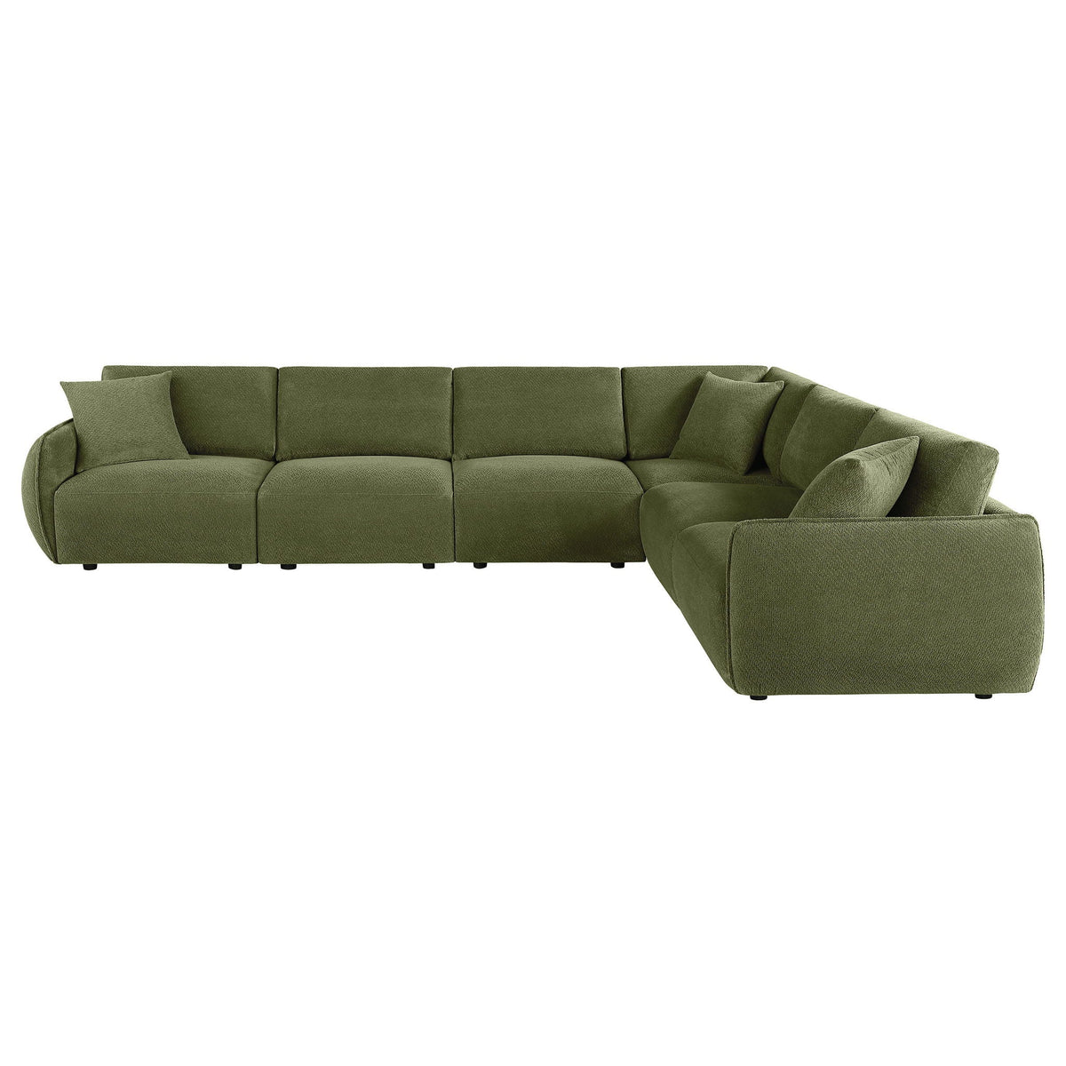 Elysia 6-piece Chenille Upholstered Modular Sectional Sofa Green