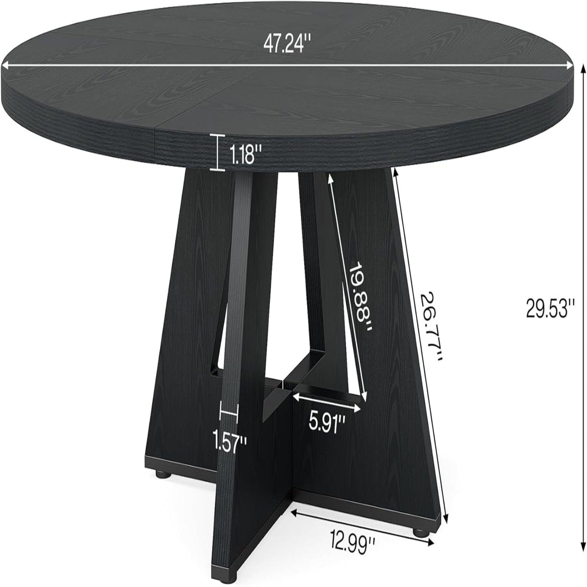Round Dining Cross Base Kitchen Table