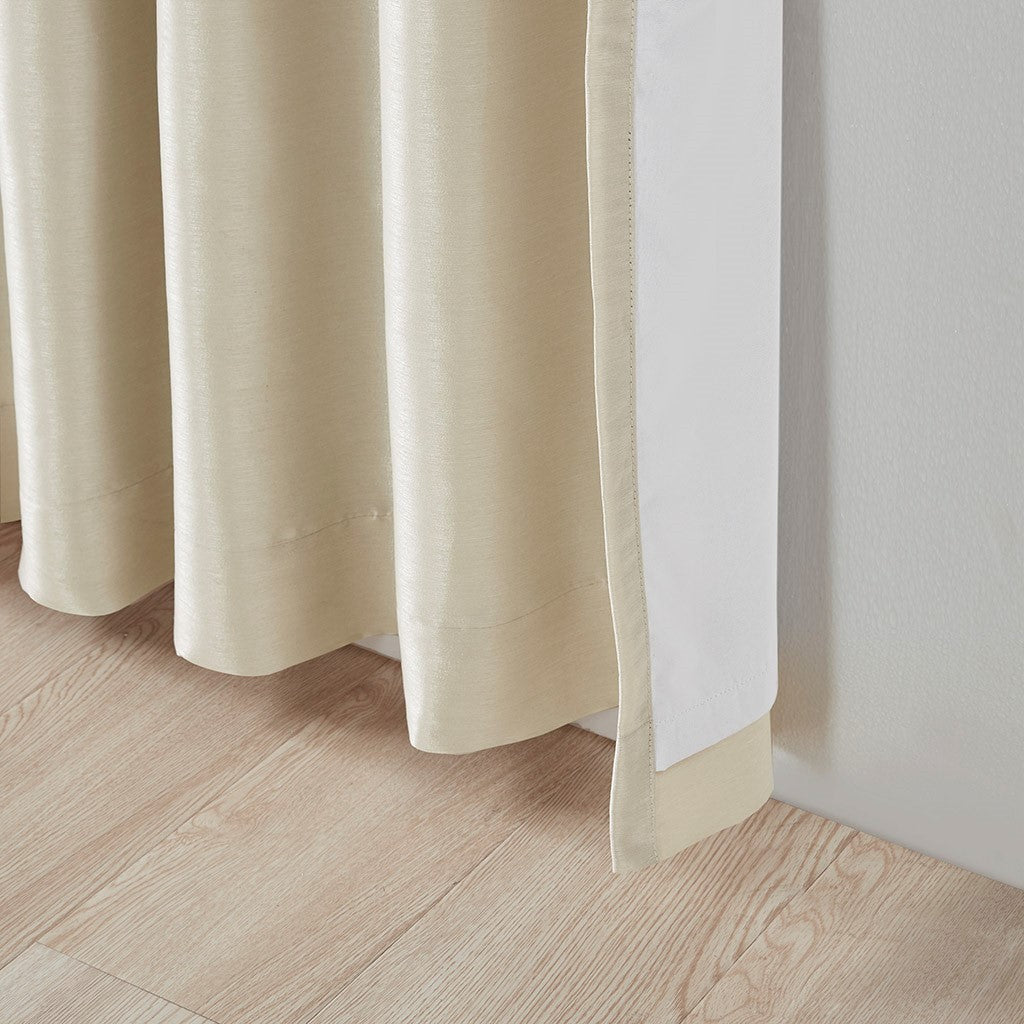Twist Tab Total Blackout Window Curtain Panel Champagne 50x95