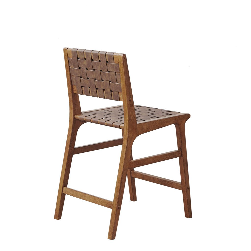 Nebuluxe Faux Leather Woven Counter Stool