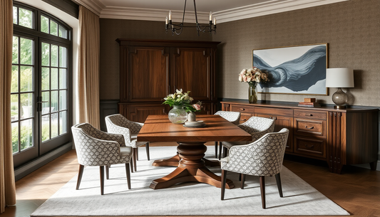 Elevated Dining Room Curation: Bespoke Sets in European Oak, Textured Bouclé, and Full-Grain Leather