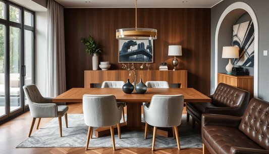 Crafted Luxury Dining: European Oak Tables, Bouclé Textures, and Full-Grain Leather for Modern Interiors