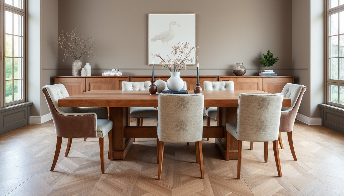 Editorial Spotlight: Handcrafted European Oak Dining Tables with Bouclé Textures and Full-Grain Leather for Contemporary Luxury Interiors