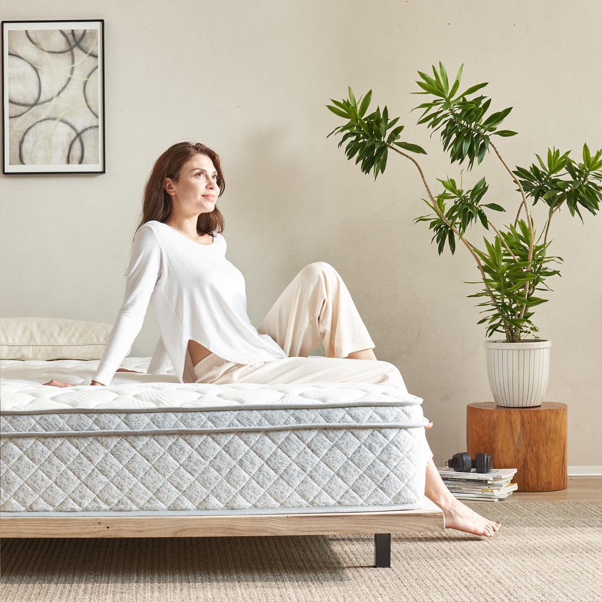 TM Home 12 Inch Hybrid Cooling Memory Foam Mattress