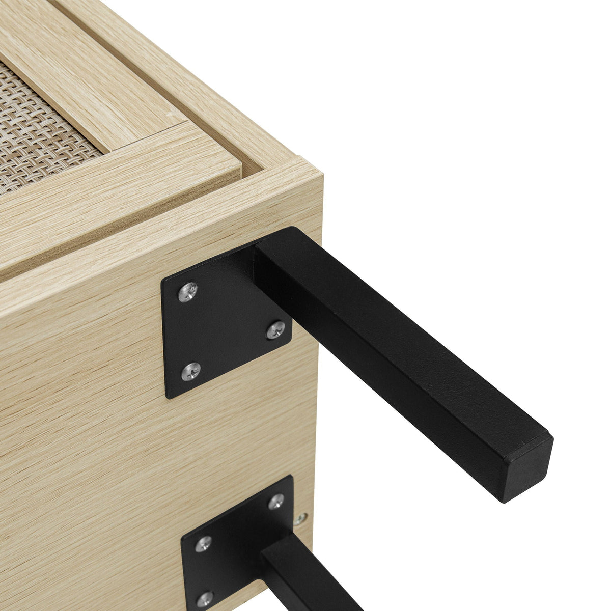 Modern Rattan 3 Door Shoe Rack Cabinet for Entryway