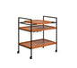 Oaken Honey Oak & Black Finish Serving Cart