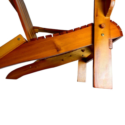 Foldable Solid Wood Adirondack Chair in Oak Finish