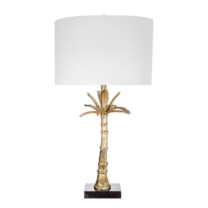 D16x31' Leaf Lamp with Marble Base Gold