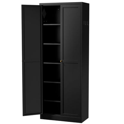 Kitchen Pantry Cabinet With 4 Adjustable Shelves, Heavy Duty Freestanding Organizer