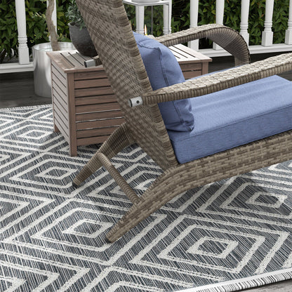 Wicker Adirondack Chair with Ottoman