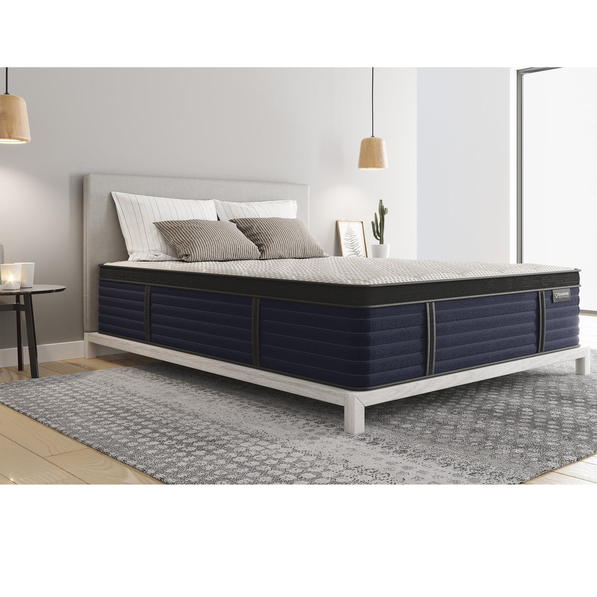 Diamond Hughes Twin XL Latex Hybrid Mattress with Euro-Top 14.5 Inch