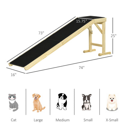 PawHut Dog Ramp for Bed with Non-Slip Carpet