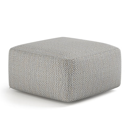 Nate Square Pouf Patterned Grey Melange
