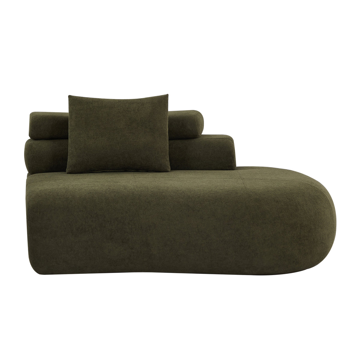 122" Curved Sectional Sofa with Modular Design - Olive Green