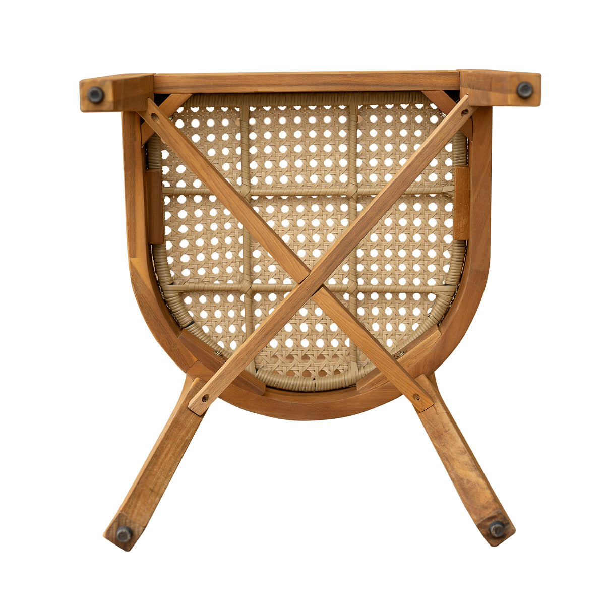 Netro Acacia Wood Dining Chair with Light Brown Wicker