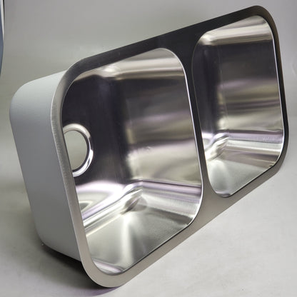 RUBYSTEEL Stainless Steel Double Basin Kitchen Sink 18.25"x32.5"x9" 18AWG RUD3318-9
