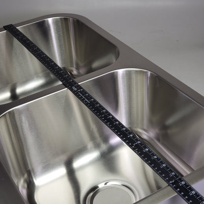 RUBYSTEEL Stainless Steel Double Basin Kitchen Sink 18.25"x32.5"x9" 18AWG RUD3318-9
