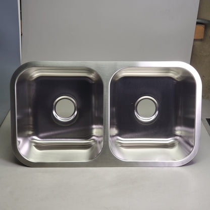 RUBYSTEEL Stainless Steel Double Basin Kitchen Sink 18.25"x32.5"x9" 18AWG RUD3318-9