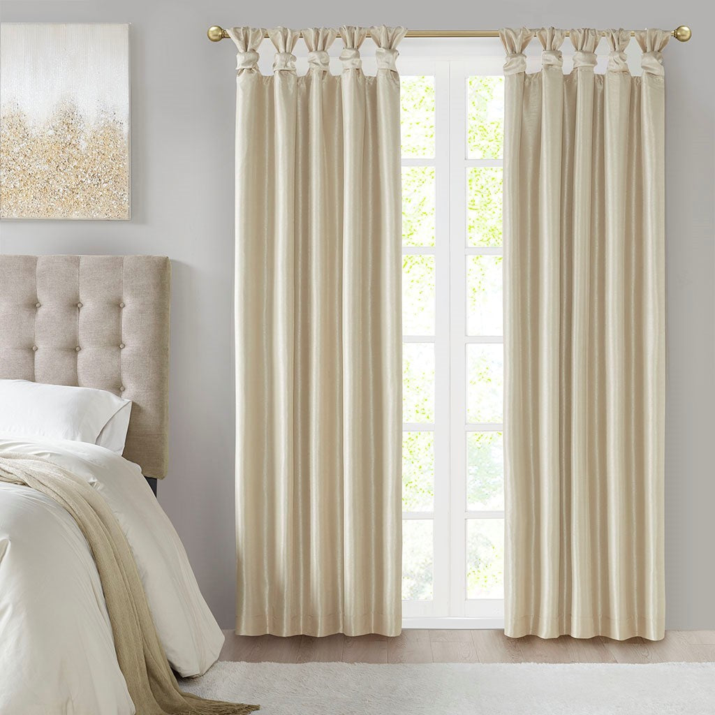 Twist Tab Total Blackout Window Curtain Panel Champagne 50x84