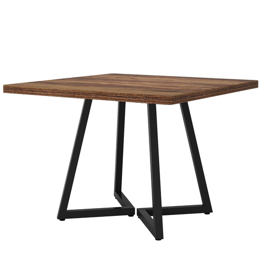 Square Dining Compact Kitchen Table - Brown / Black