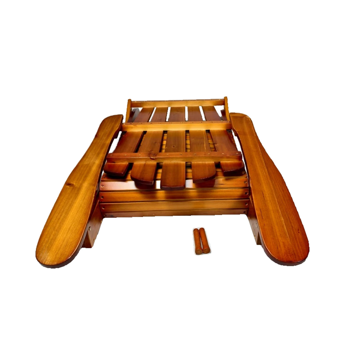 Foldable Solid Wood Adirondack Chair in Oak Finish