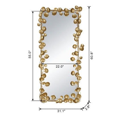Full Length Mirror with Gold Leaf Accents