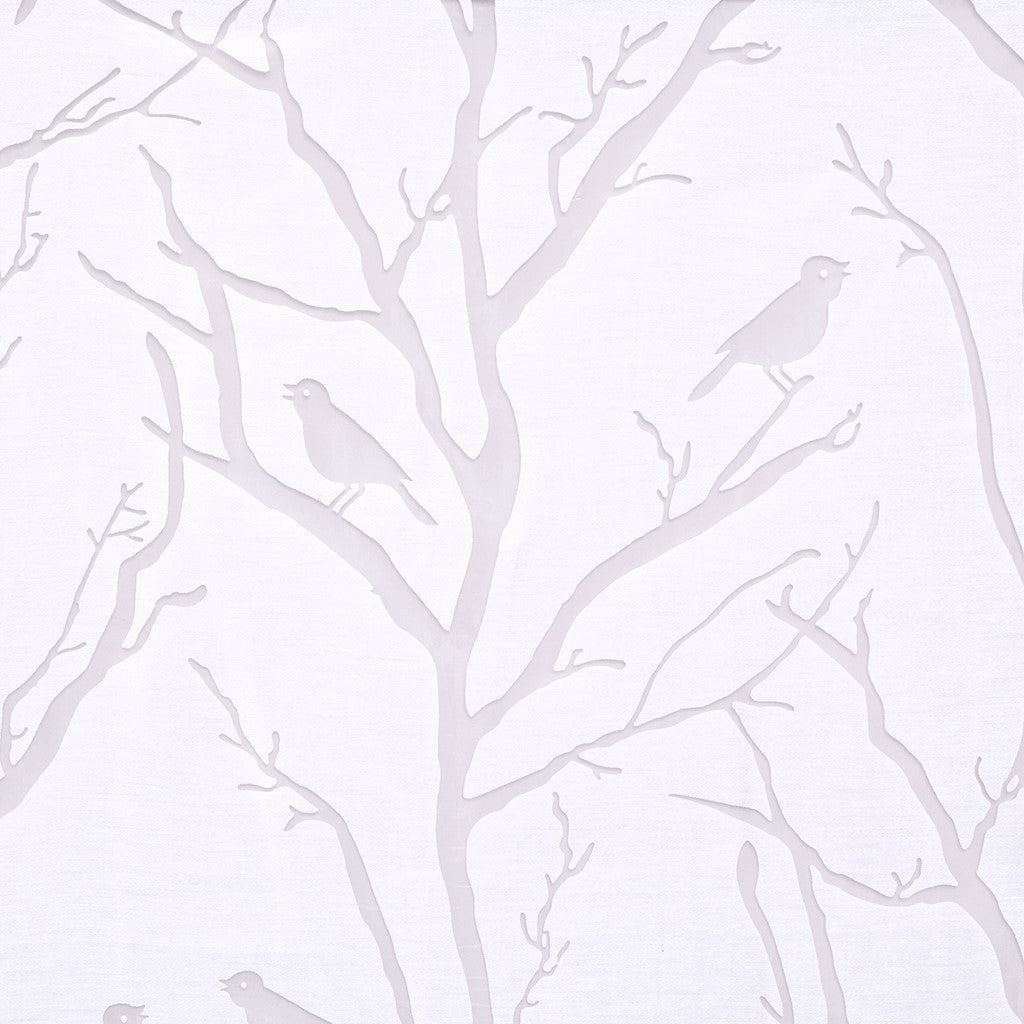 Grommet Top Sheer Bird on Branches Burnout Window Curtain Panel