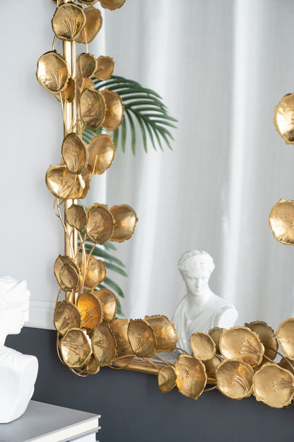 Full Length Mirror with Gold Leaf Accents