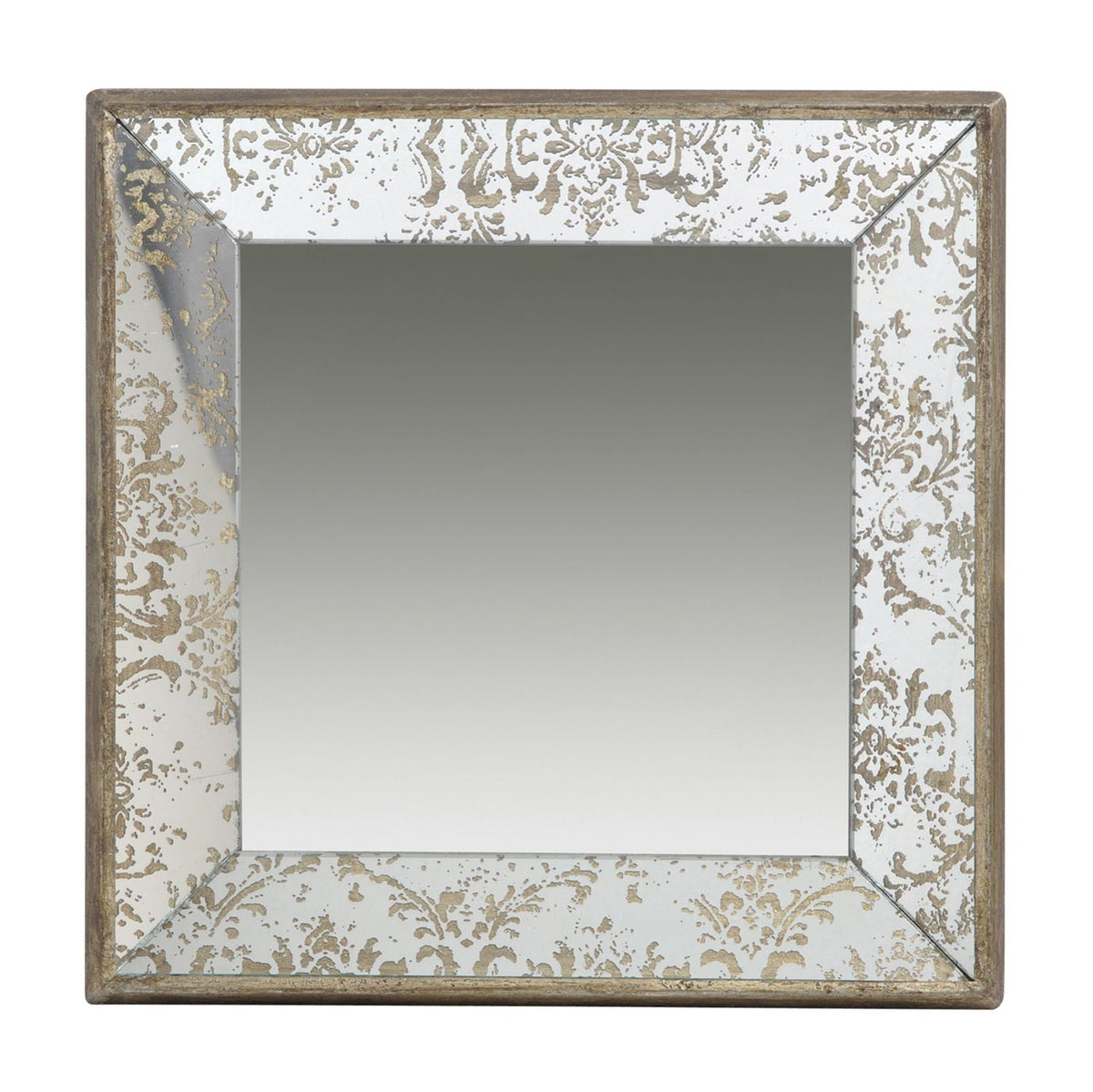 Antique Rectangle Mirror with Floral Accents