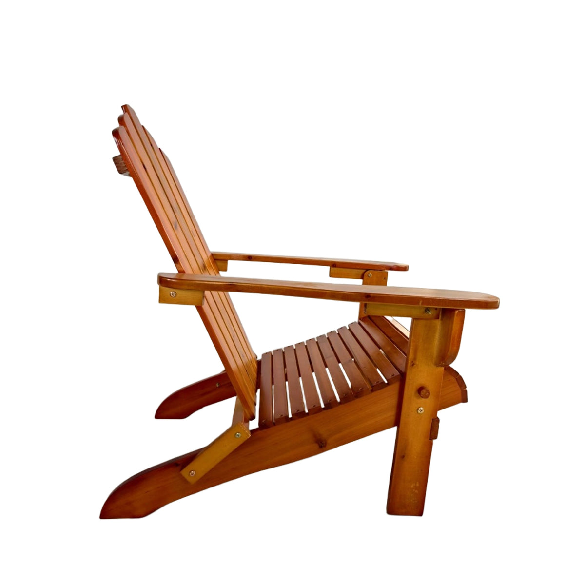 Foldable Solid Wood Adirondack Chair in Oak Finish