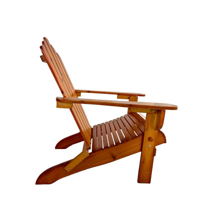 Foldable Solid Wood Adirondack Chair in Oak Finish