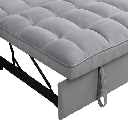 Modern Velvet Loveseat Futon Sofa Couch with Pullout Bed